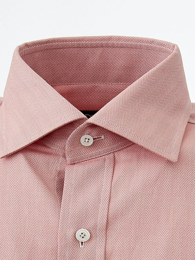 Shop Tom Ford Pink Contrasting Hem Regular Fit Men's Shirt
