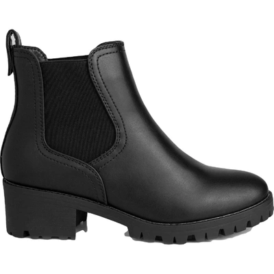Shop Sugar Kelce Womens Faux-leather Slip-on Ankle Boots In Black