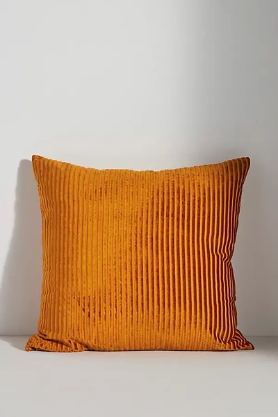 Shop Anthropologie Fiora Ribbed Velvet Pillow