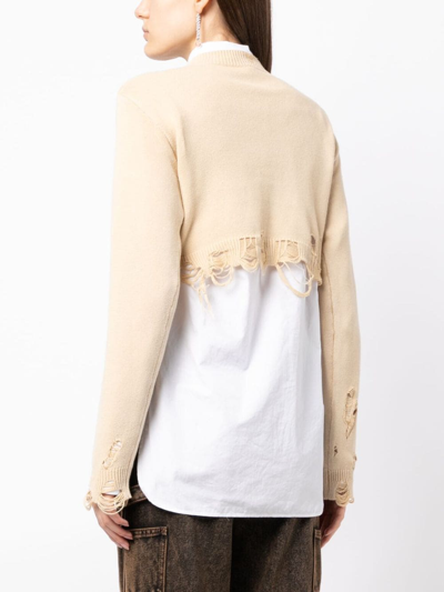 Shop R13 Cropped Baby Cotton Sweatshirt In Brown
