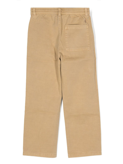 Shop Ralph Lauren Straight-leg Cotton Trousers In Neutrals