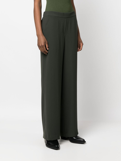 Shop P.a.r.o.s.h Low-rise Straight-leg Trousers In Green