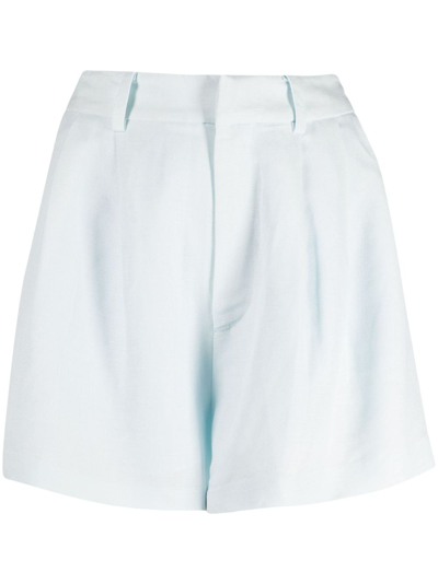 Shop Paige Andie High-waisted Straight-leg Shorts In Blue