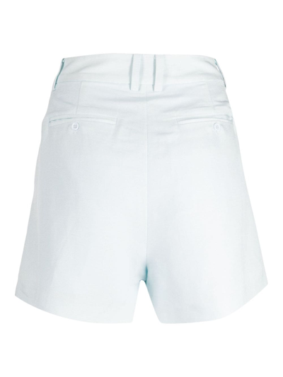 Shop Paige Andie High-waisted Straight-leg Shorts In Blue