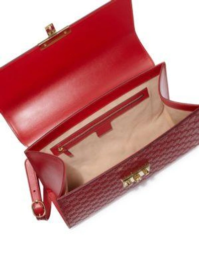 Shop Gucci Padlock Medium Gg Leather Top-handle Bag In Black