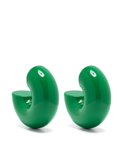 Uncommon Matters Beam Polished Single-loop Earrings In Green