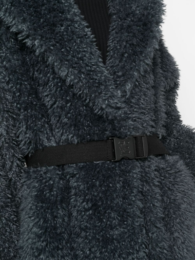 Shop Ermanno Scervino Belted Shearling Wool Coat In Grey