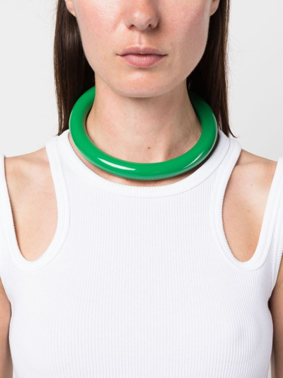 Shop Uncommon Matters Aurum Polished Single-loop Necklace In Green