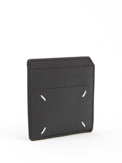 Shop Maison Margiela Small Four-stitch Card Holder In Black