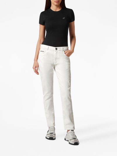 Shop Philipp Plein Straight-leg Denim Trousers In Neutrals