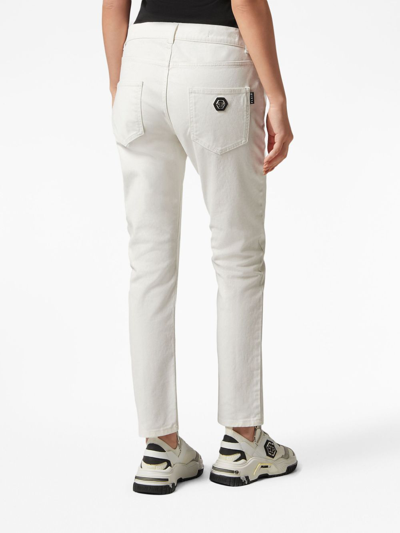 Shop Philipp Plein Straight-leg Denim Trousers In Neutrals