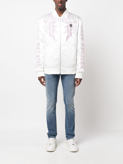 Philipp Plein Logo-patch Skinny Jeans In Blue