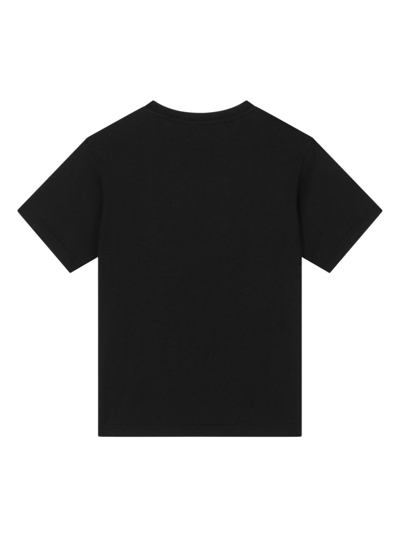 Shop Dolce & Gabbana Logo-embossed Crew-neck T-shirt In Black