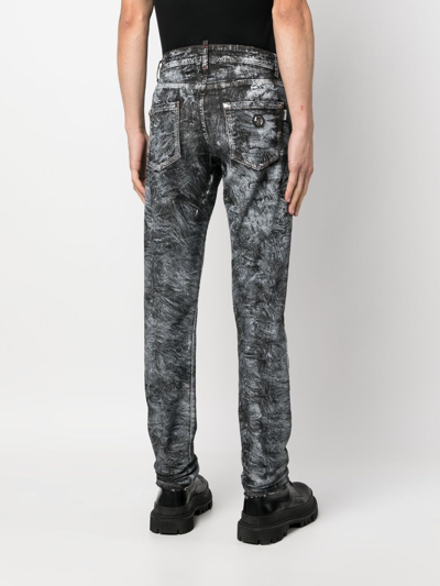 Shop Philipp Plein Abstract-print Straight-leg Jeans In 08rs Rough Sea
