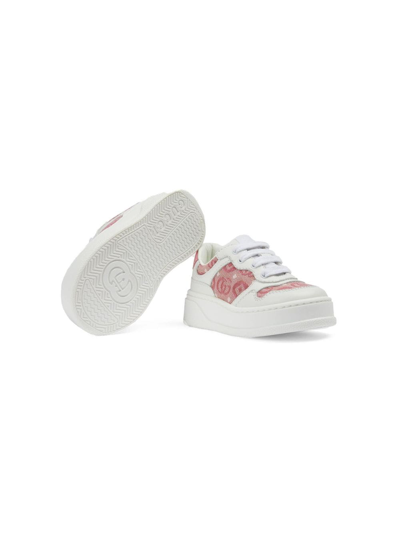 Shop Gucci Double G Leather Platform Sneakers In White