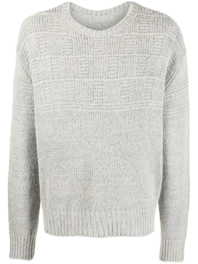 Shop Mm6 Maison Margiela Crew-neck Long-sleeve Jumper In Grey