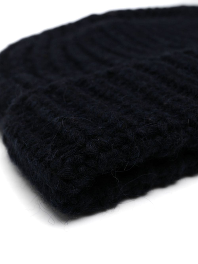 Shop Eleventy Ribbed-knit Beanie In Blue
