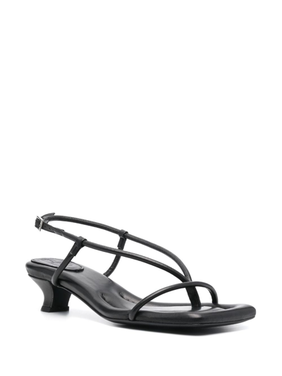 Shop By Malene Birger Tevi 45mm Leather Slingback Sandals In Black