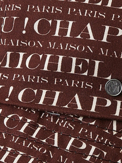 Maison Michel Julianne Logo-print Bucket Hat In Brown