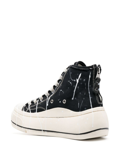 Shop R13 Kurt Paint-splatter Sneakers In Black