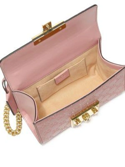 Shop Gucci Padlock Gg Small Leather Shoulder Bag In Pink