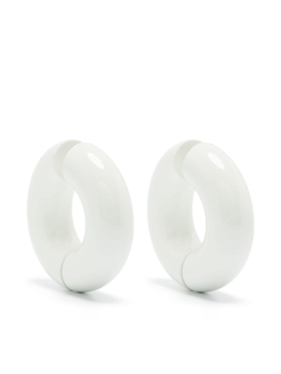 Shop Uncommon Matters Large Strato Chunky-hoop Earrings In White