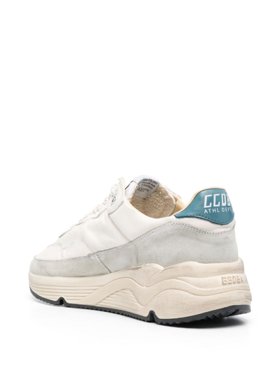 Golden Goose Running Sneakers In White Leather And Fabric In Neutrals