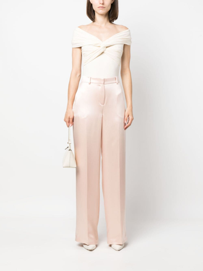 Shop Magda Butrym Wide-leg Silk Trousers In Pink