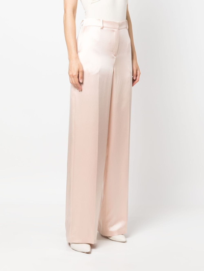 Shop Magda Butrym Wide-leg Silk Trousers In Pink