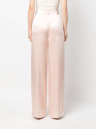 Shop Magda Butrym Wide-leg Silk Trousers In Pink