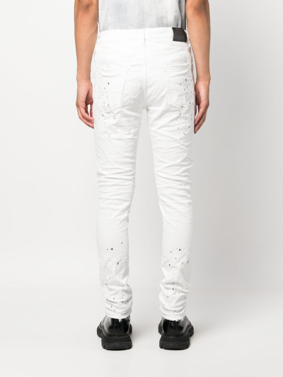 Shop Purple Brand Paint-splatter Skinny Jeans In White