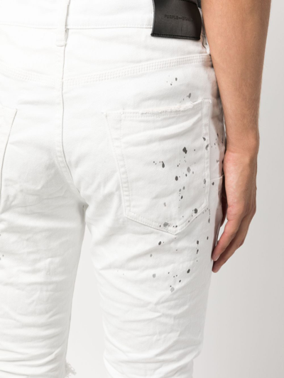 Shop Purple Brand Paint-splatter Skinny Jeans In White