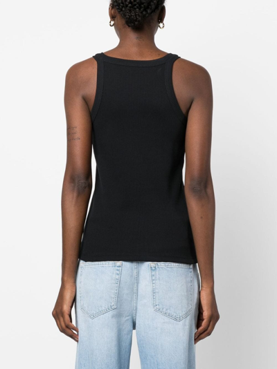 Shop Closed Ribbed-knit Tank Top In Black