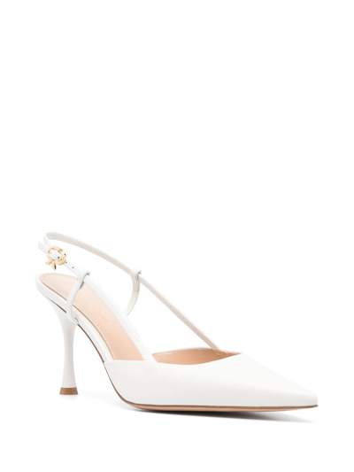 Gianvito Rossi Ascent Slingback Pumps With Back Strap In White
