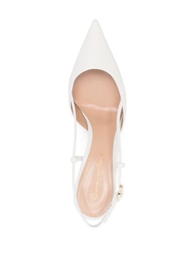 Gianvito Rossi Ascent Slingback Pumps With Back Strap In White