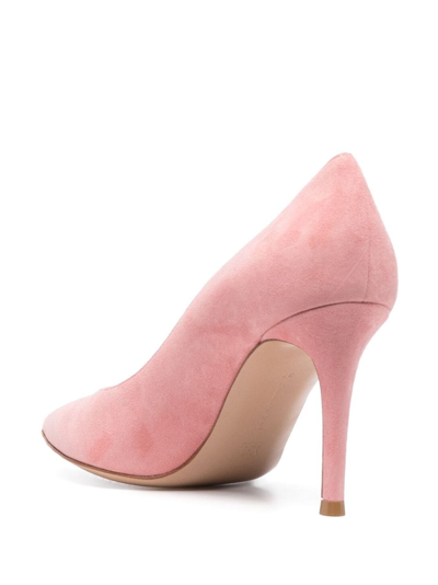 Shop Gianvito Rossi 90mm Pointed Suede Pumps In Pink