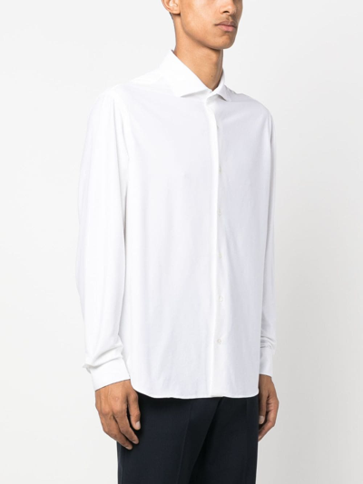 Fedeli Sean Cotton-blend Shirt In White