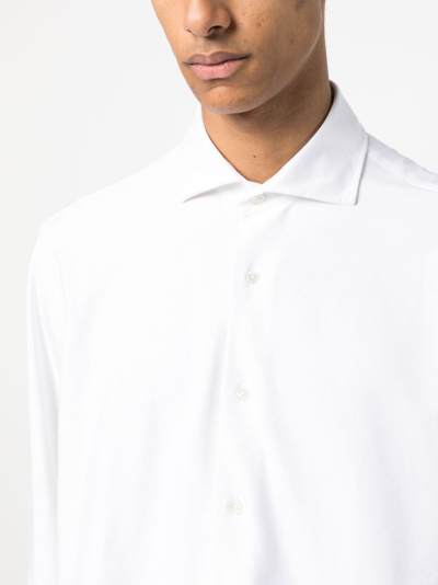 Fedeli Sean Cotton-blend Shirt In White