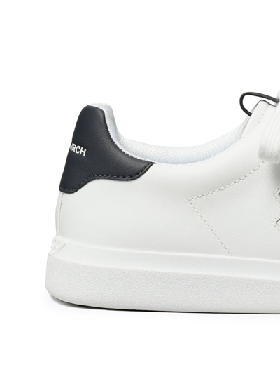 Shop Tory Burch Double T Howell Leather Sneakers In White