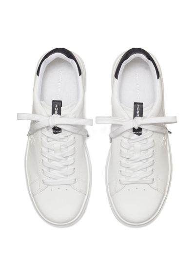 Tory Burch Double T Howell Leather Sneakers In White