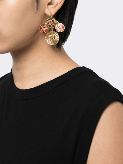 Shop Rabanne Cosmic Chandelier Earrings In Gold