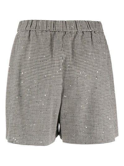 FABIANA FILIPPI HOUNDSTOOTH-PATTERN SEQUIN-EMBELLISHED SHORTS 