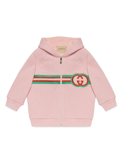 Gucci Interlocking G Embroidered Sweatshirt In Pink