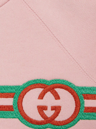 Gucci Interlocking G Embroidered Sweatshirt In Pink