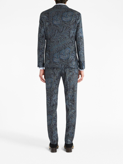 Etro Jacket With Foliage Pattern In Blue