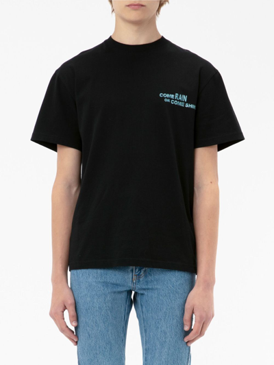 Shop Jw Anderson Slogan-print Cotton T-shirt In Black