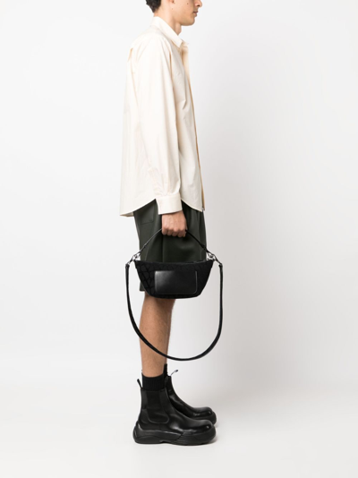 Shop Valentino Toile Iconographe Leather-trim Shoulder Bag In Black