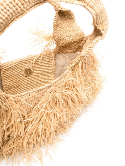 Shop Made For A Woman Kifafa Ieti S Fringed Shoulder Bag In Neutrals
