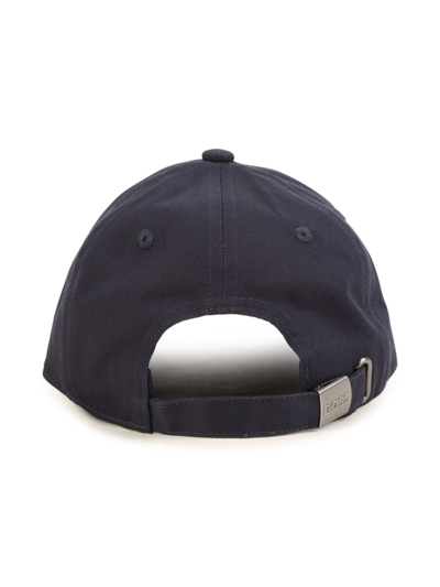 Shop Bosswear Logo-print Cotton Baseball Cap In Blue