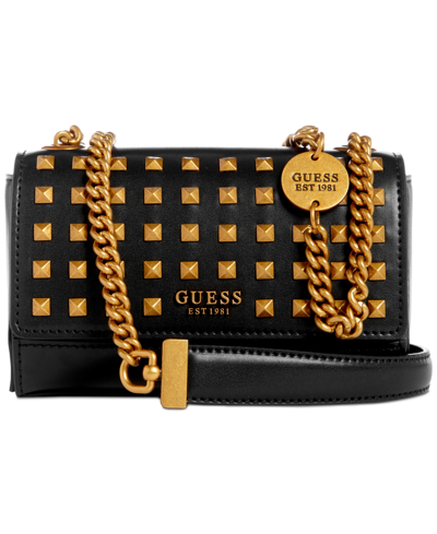 Guess Iseline Studded Mini Chain Crossbody Flap In Blue